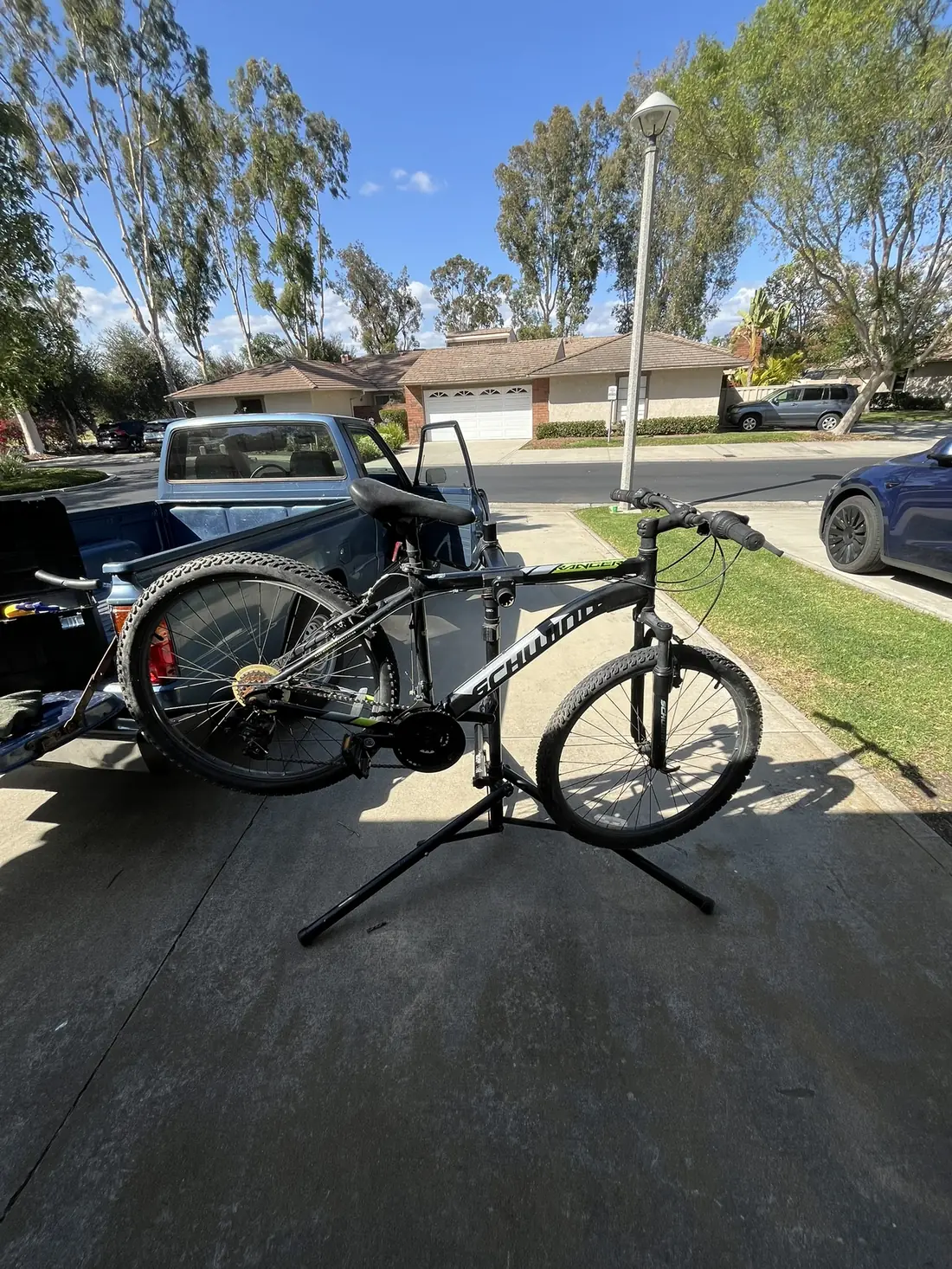 Mountain bike tune-up with tools
